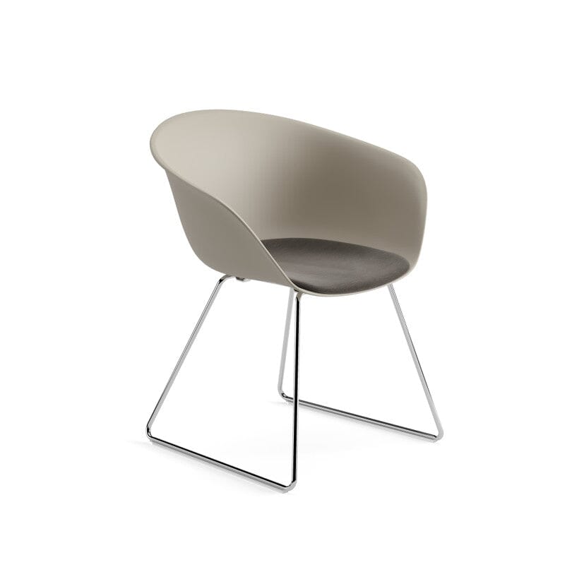Duna 02 Sled Base Chair With Seat Cushion Chairs Arper