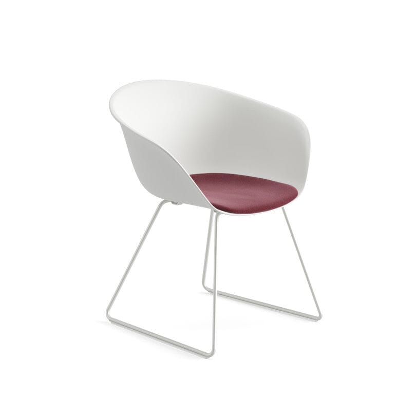 Duna 02 Sled Base Chair With Seat Cushion Chairs Arper
