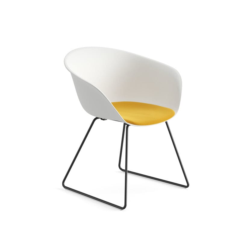 Duna 02 Sled Base Chair With Seat Cushion Chairs Arper