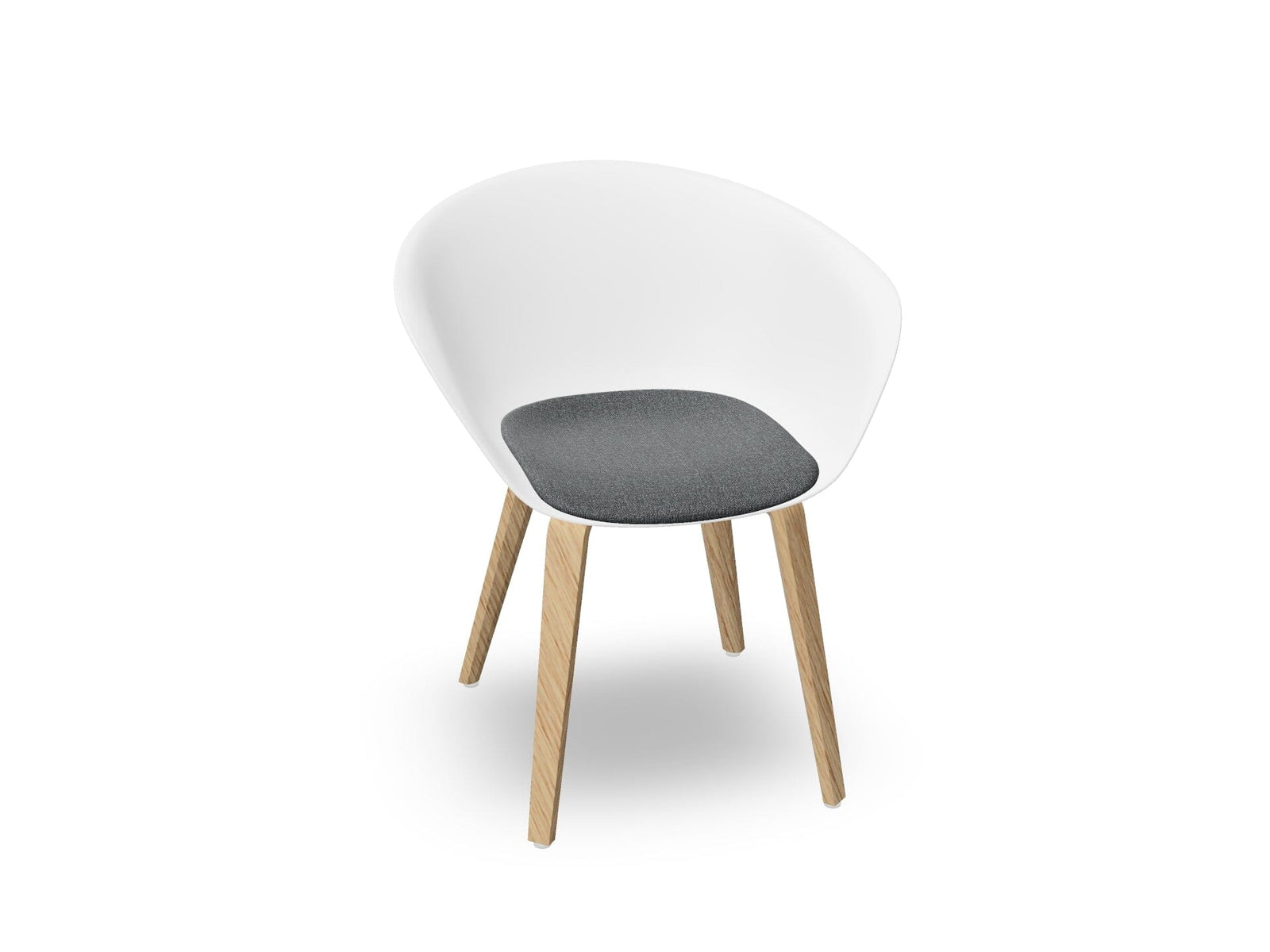Duna 02 Wood Leg Chair With Seat Cushion Chairs Arper