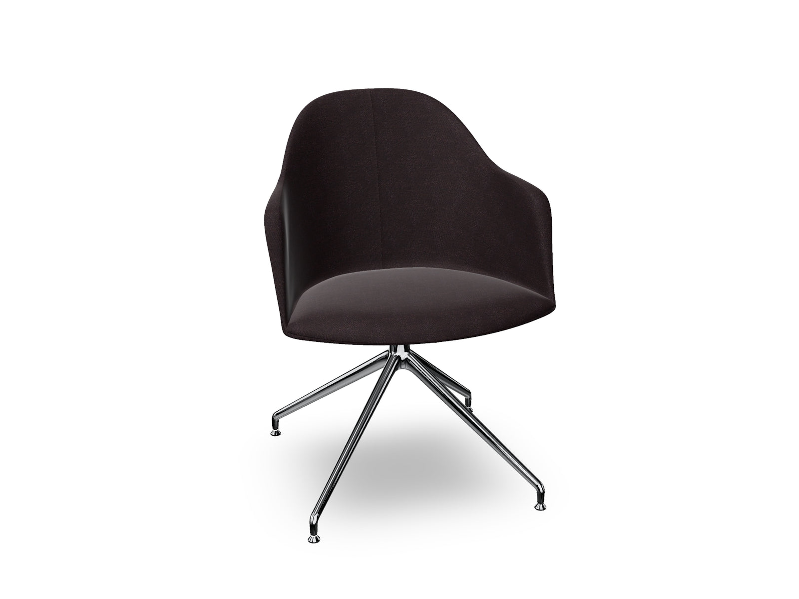 Cila Fully Upholstered Armchair With Swivel Trestle Base