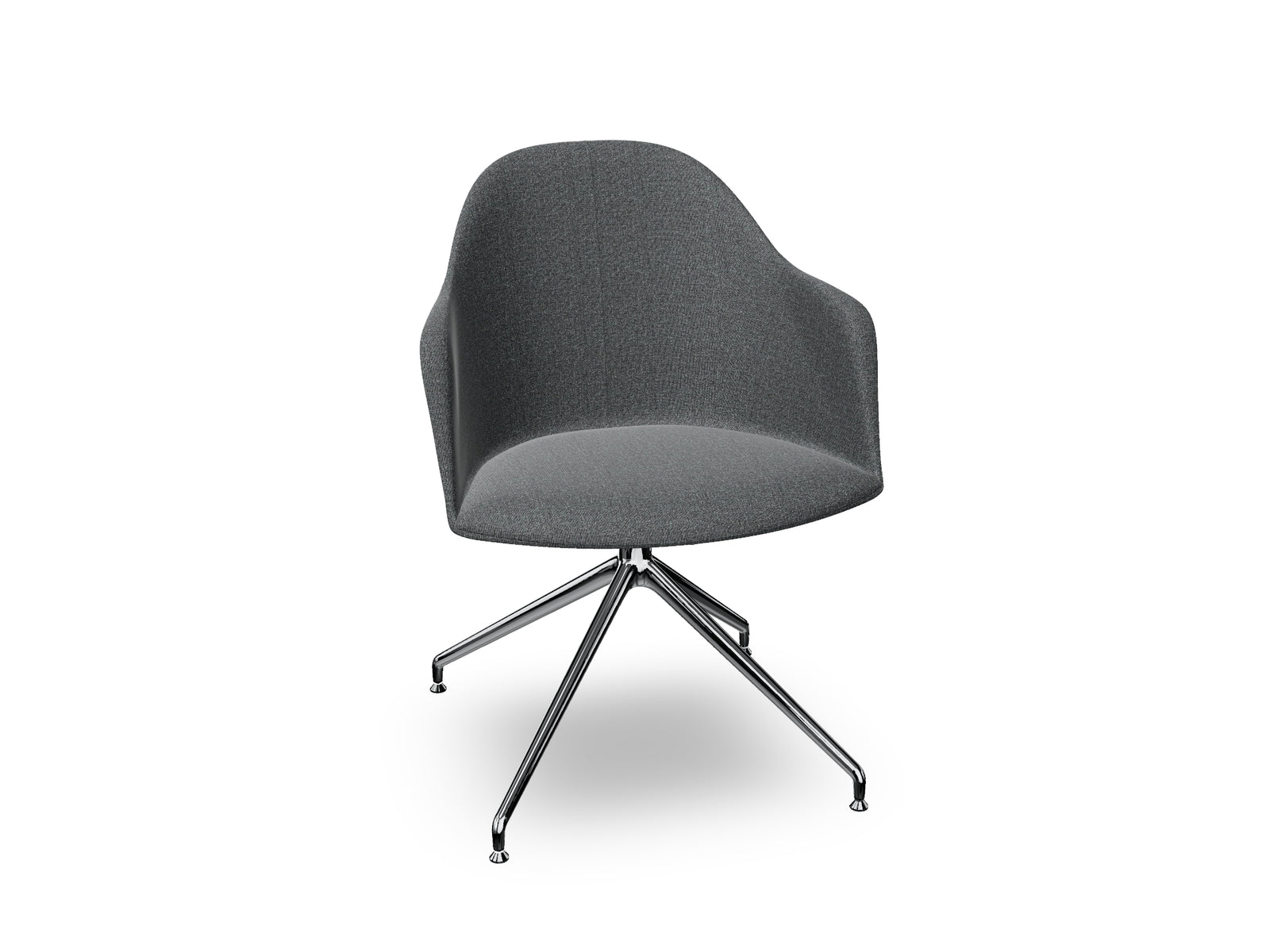Cila Fully Upholstered Armchair With Swivel Trestle Base
