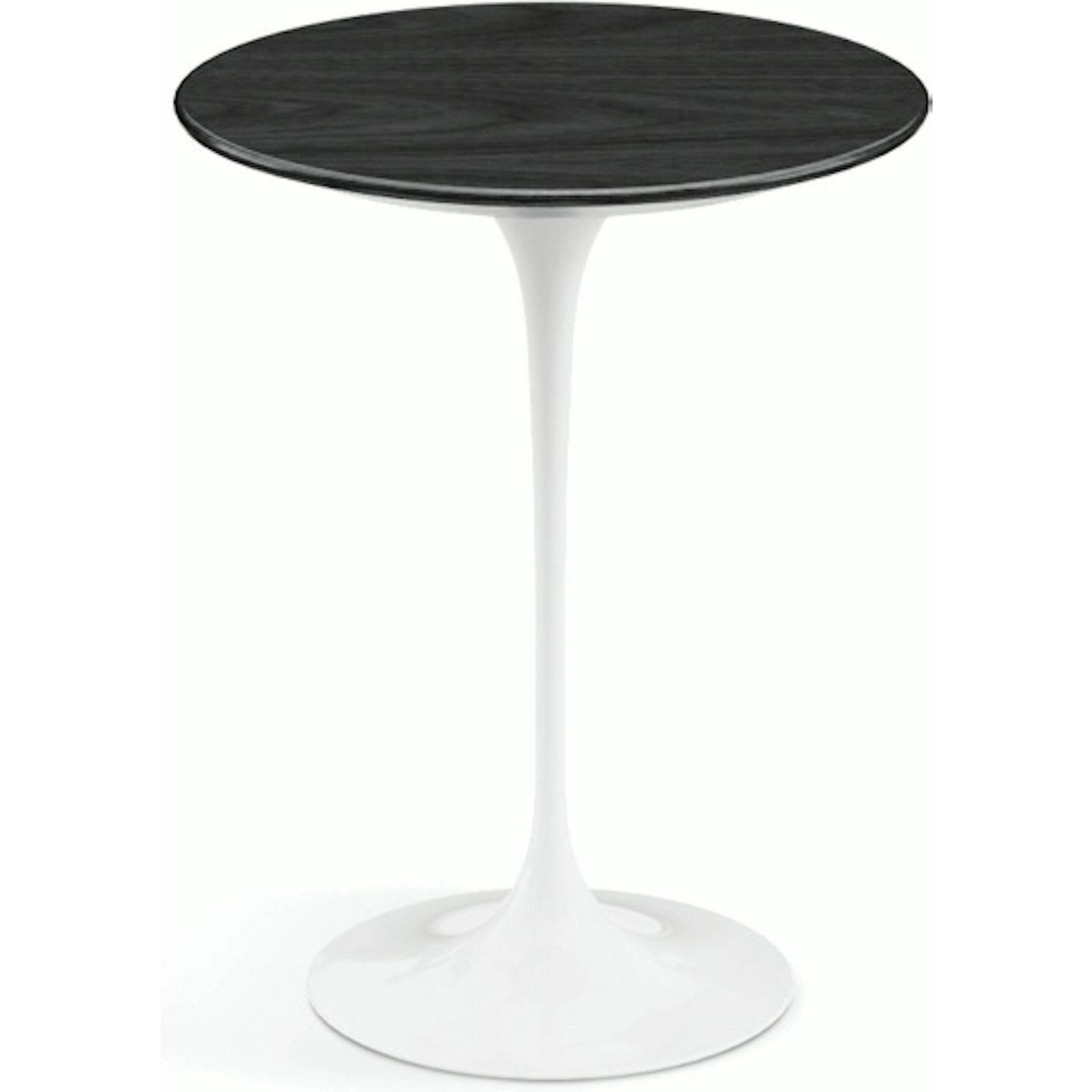 Saarinen Side Table - 16" Round side/end table Knoll White Ebonized Walnut