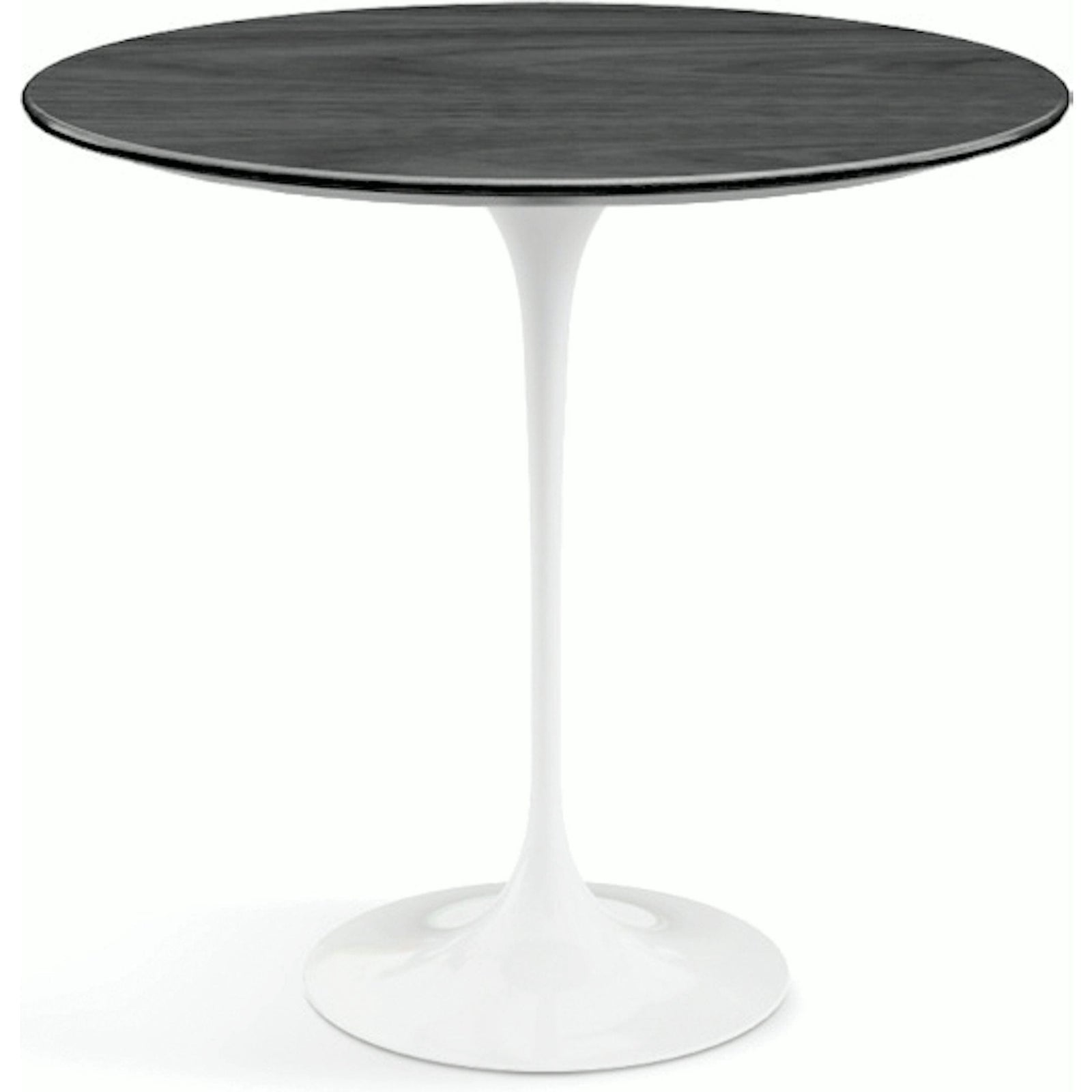 Saarinen Side Table - 22” Oval side/end table Knoll White Ebonized Walnut