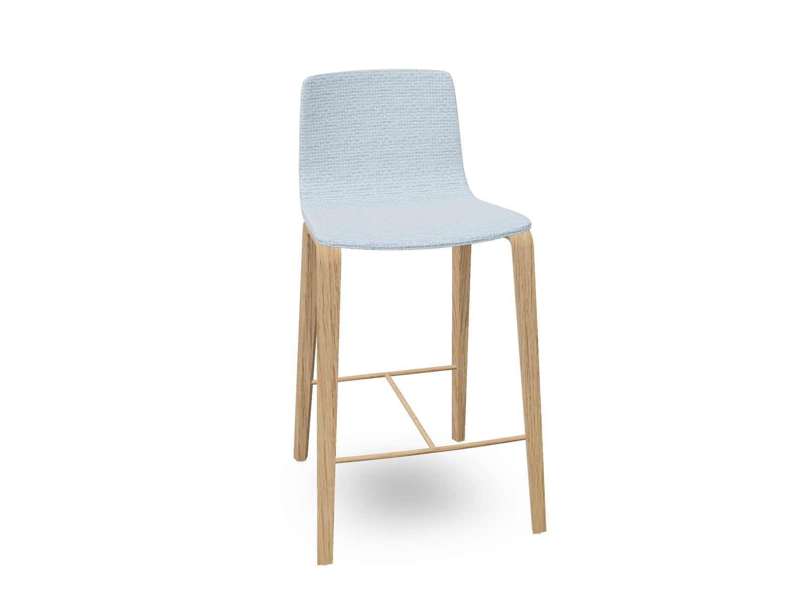 Aava 02-4 Wood Legs Polypropylene Counter & Bar Stool With Front Upholstery