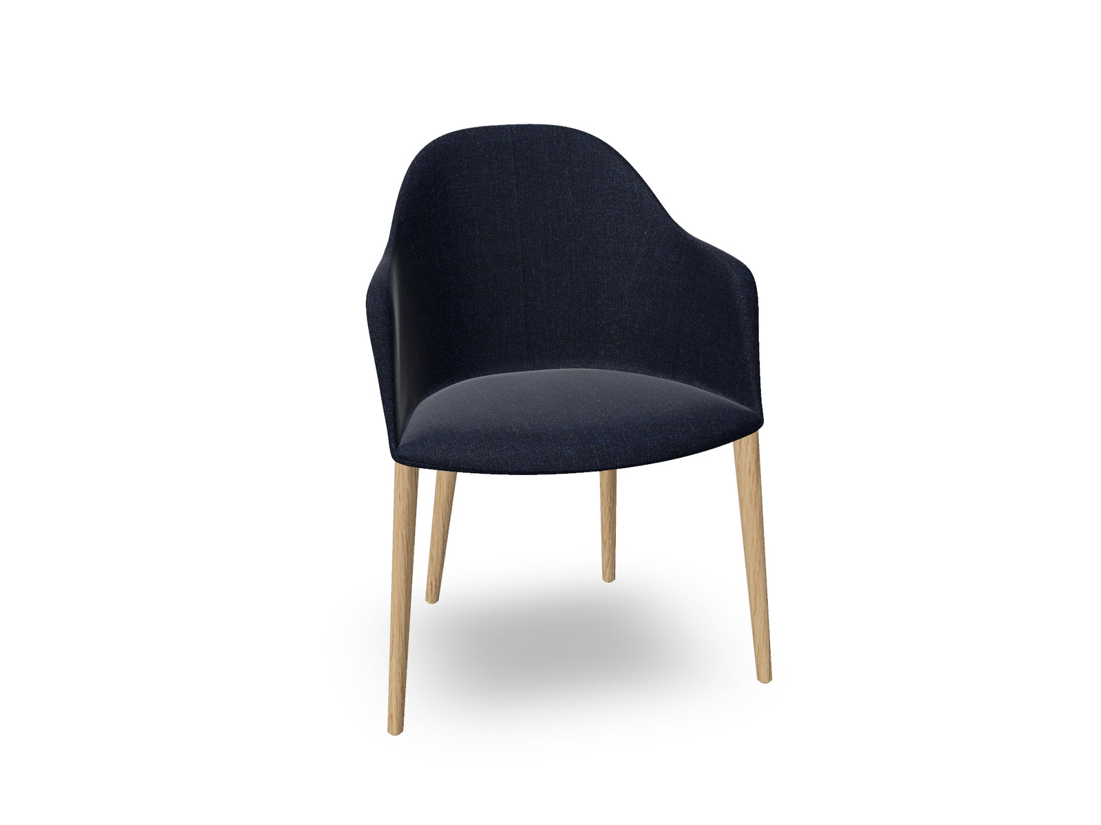 Cila Fully Upholstered Armchair with Timber Oak Four-leg Base