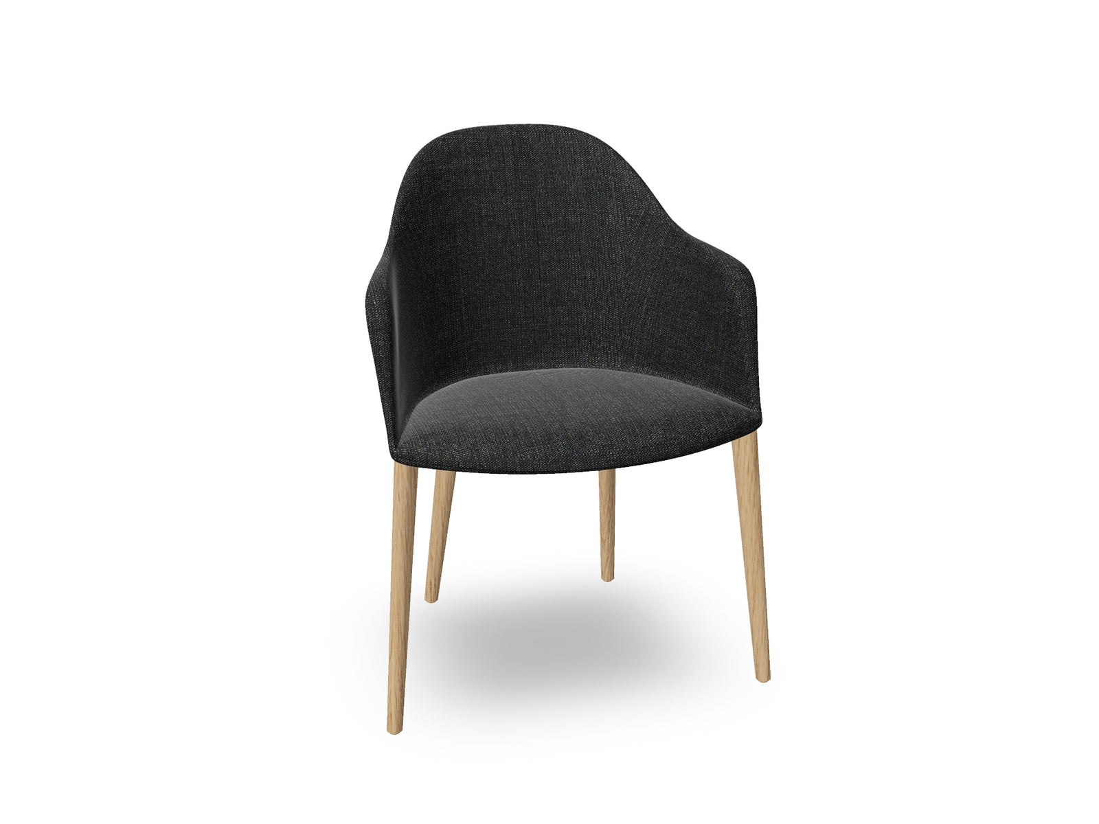 Cila Fully Upholstered Armchair with Timber Oak Four-leg Base