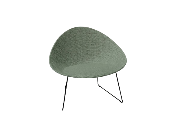 Adell Sled Base Lounge Chair With Fully Upholstered