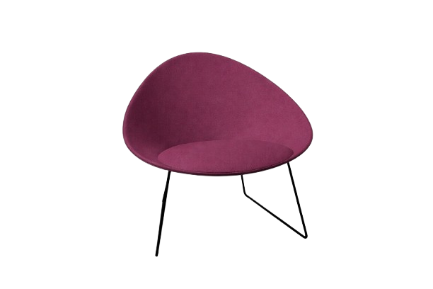 Adell Sled Base Lounge Chair With Fully Upholstered