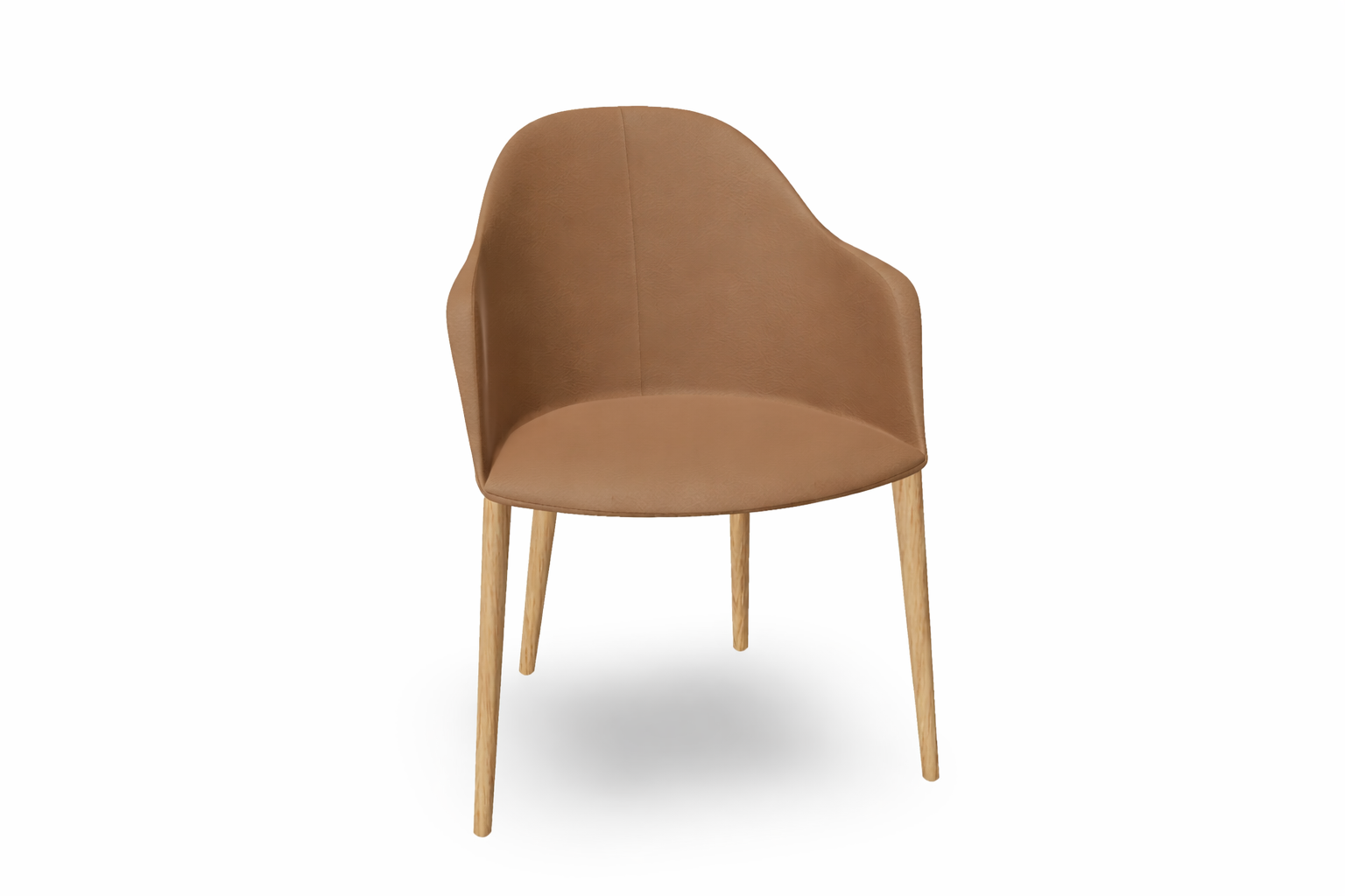 Cila Fully Upholstered Armchair with Timber Oak Four-leg Base