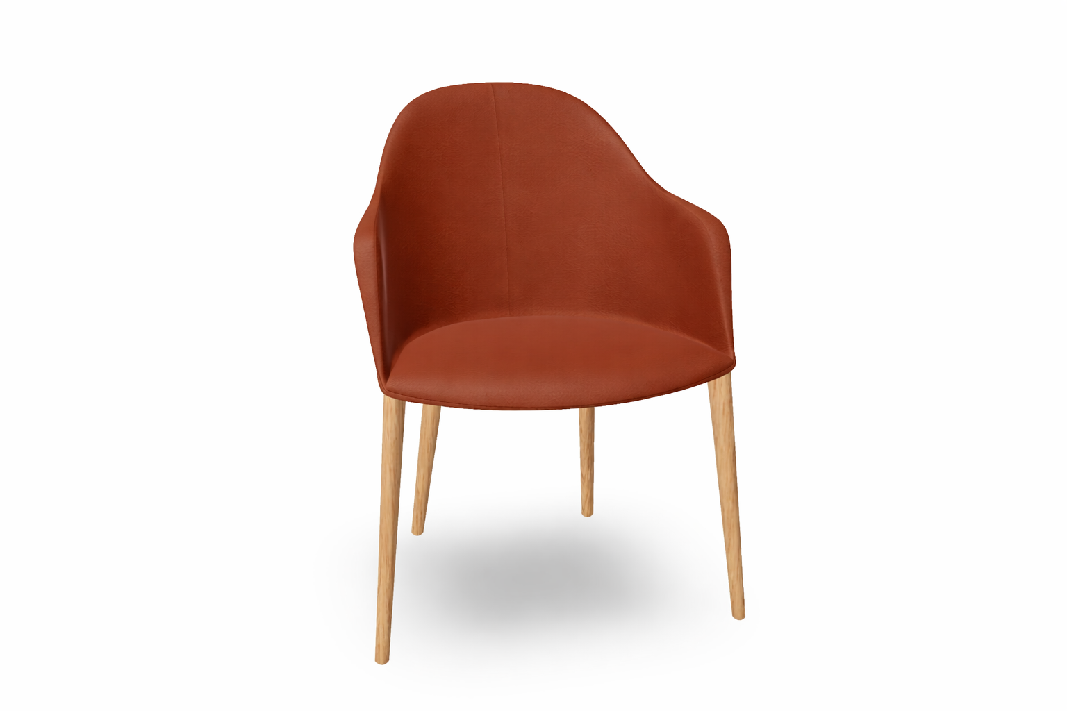 Cila Fully Upholstered Armchair with Timber Oak Four-leg Base