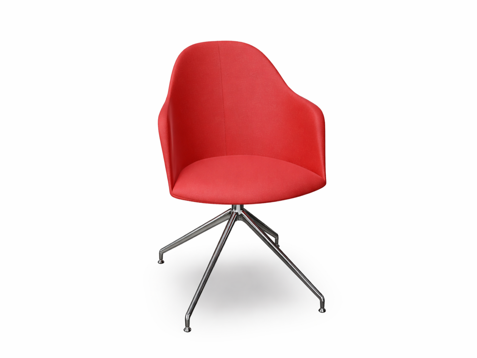 Cila Fully Upholstered Armchair With Swivel Trestle Base