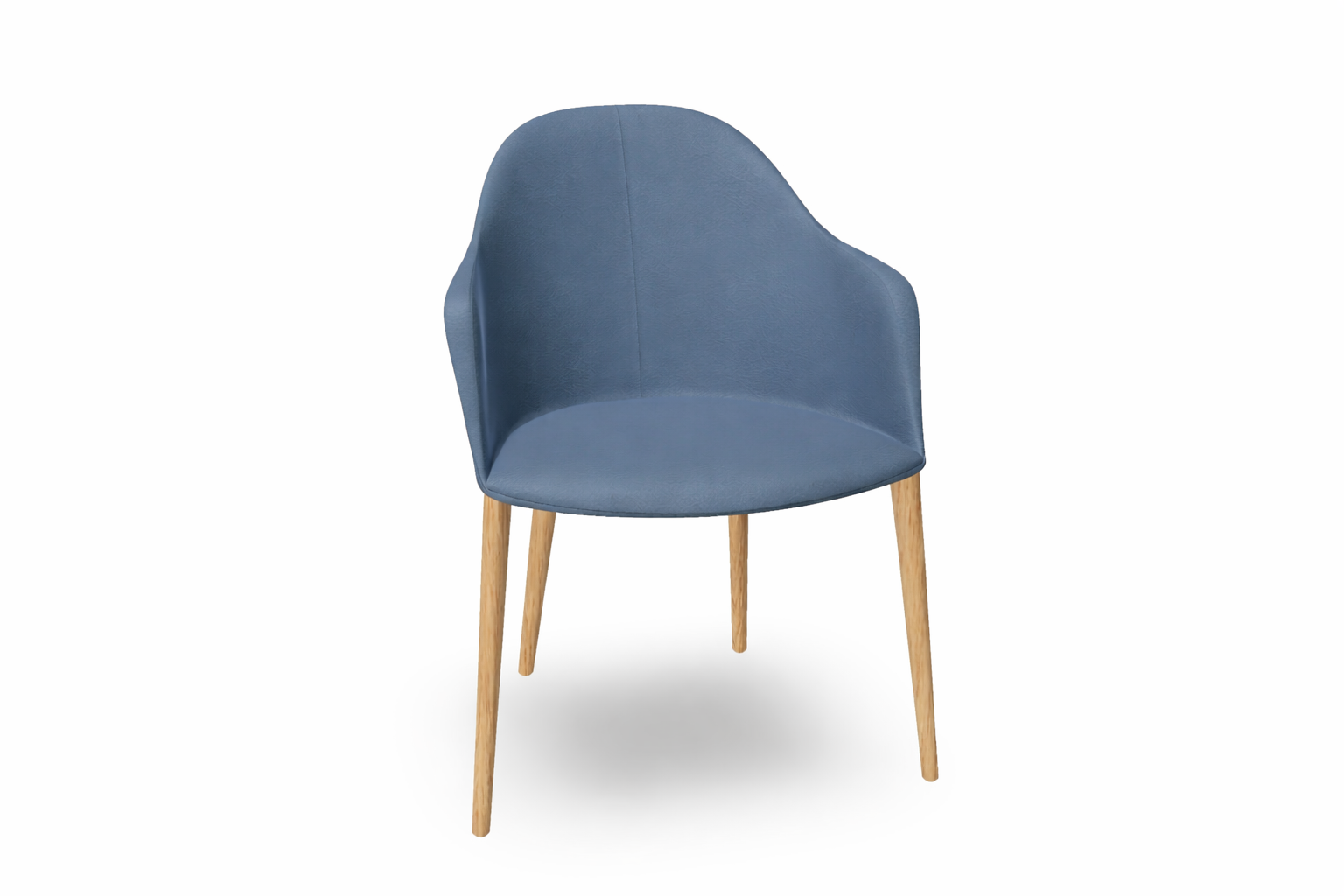 Cila Fully Upholstered Armchair with Timber Oak Four-leg Base