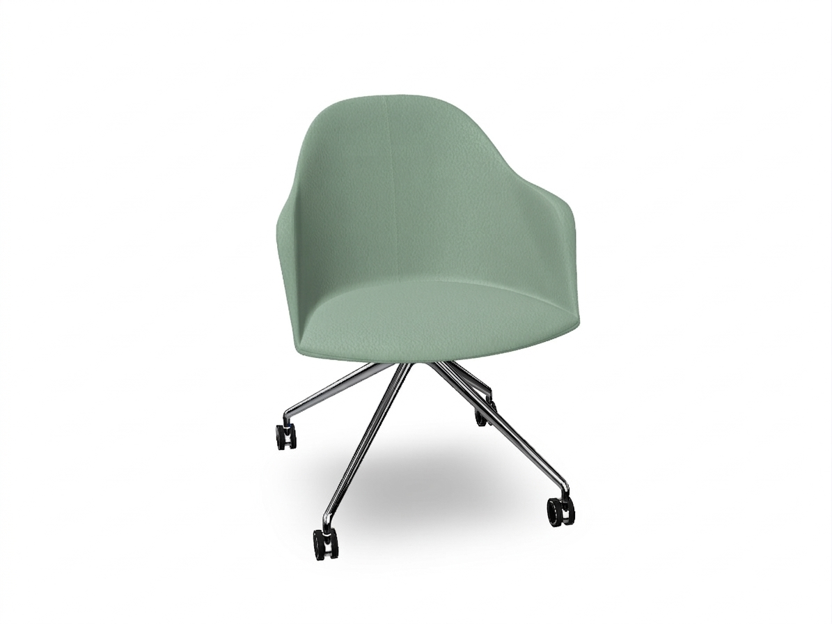 Cila fully upholstered Armchair With Fixed Trestle Base