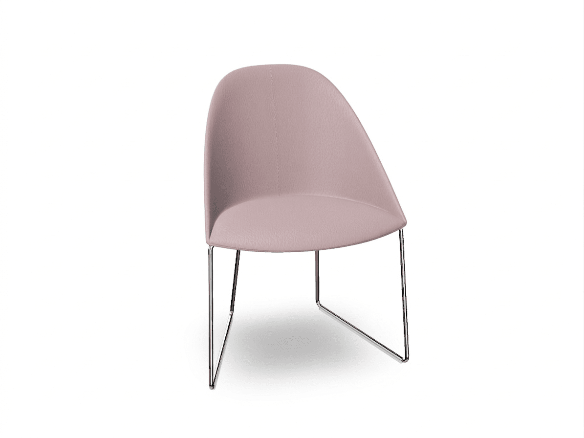 Cila Fully Upholstered Chair With Sled Base Chairs Arper