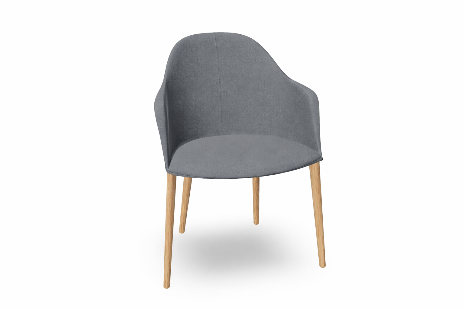 Cila Fully Upholstered Armchair with Timber Oak Four-leg Base
