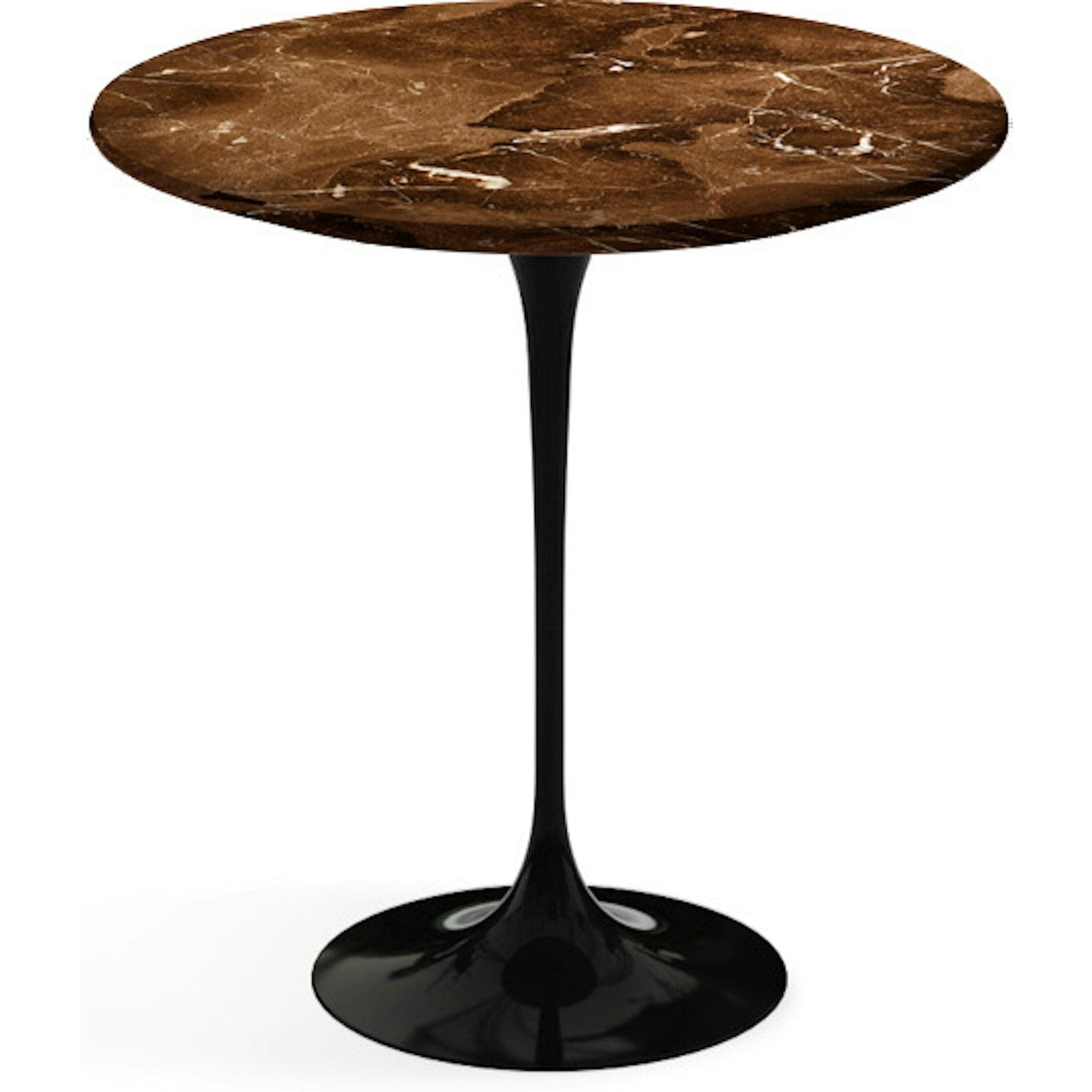 Saarinen Side Table - 20” Round side/end table Knoll Black Espresso marble, Satin finish