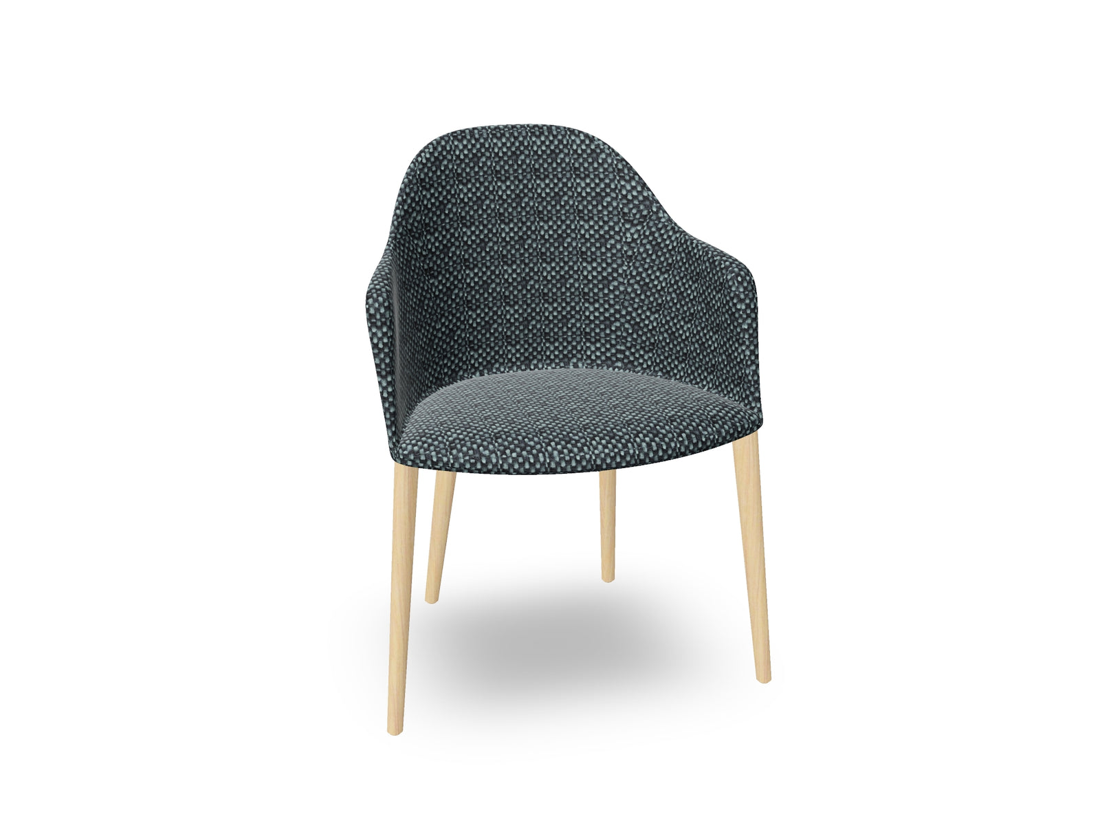 Cila Fully Upholstered Armchair with Timber Oak Four-leg Base