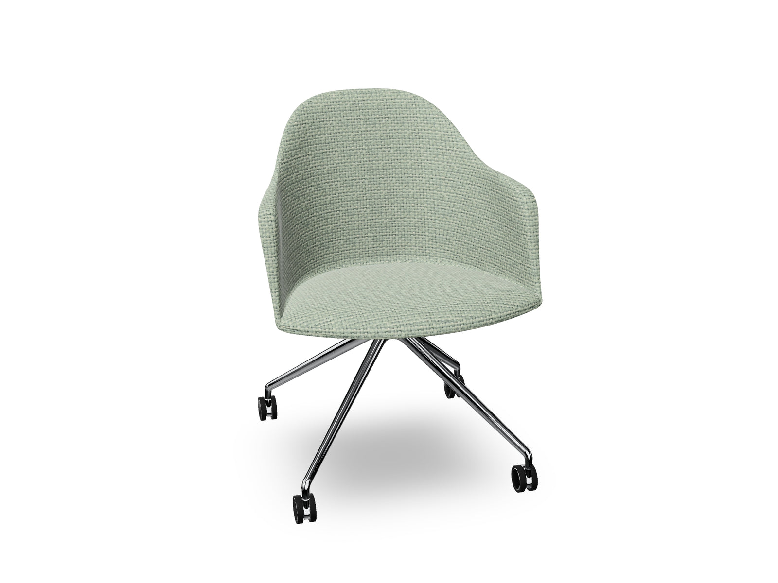 Cila fully upholstered Armchair With Fixed Trestle Base