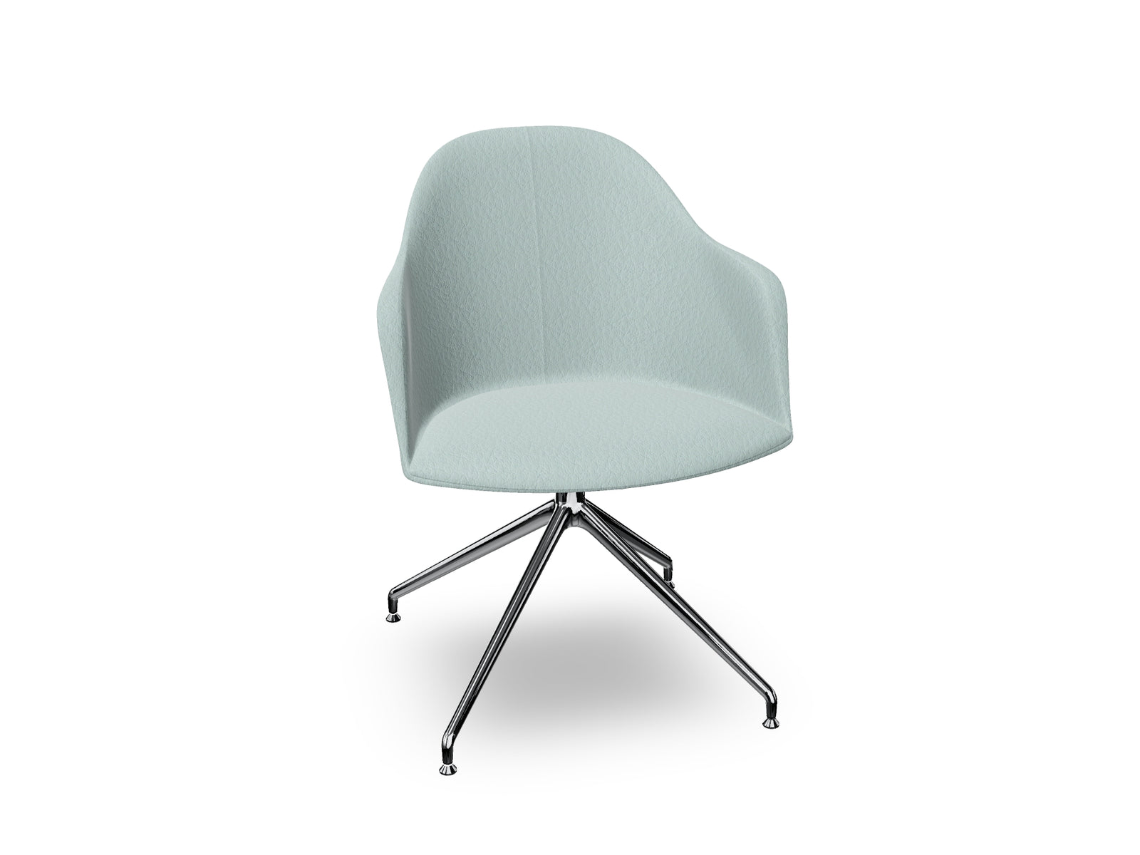 Cila Fully Upholstered Armchair With Swivel Trestle Base