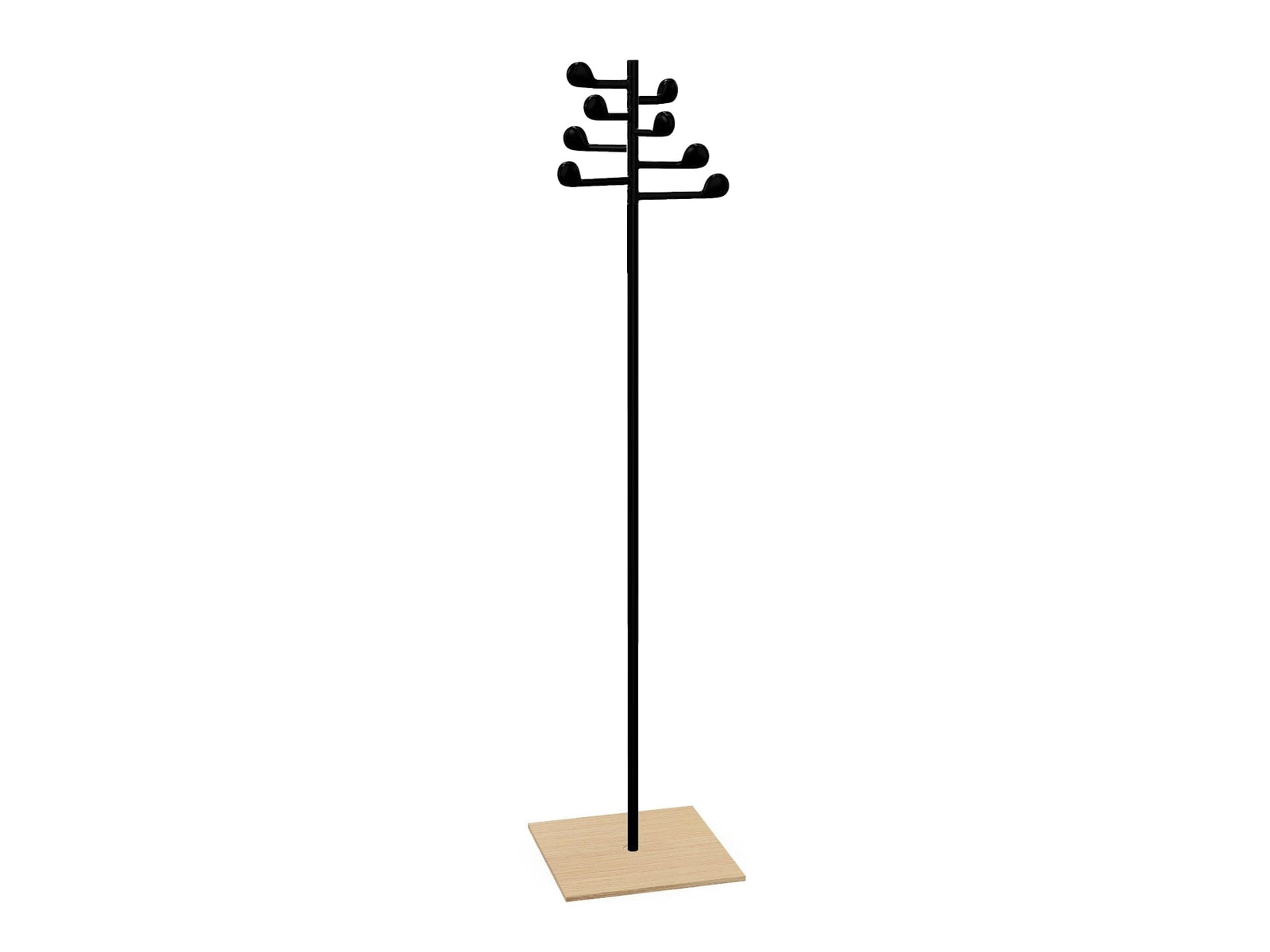 Song Coat Rack Coat Hooks Arper song 8-hook coat stand natural oak veneer +$206.00