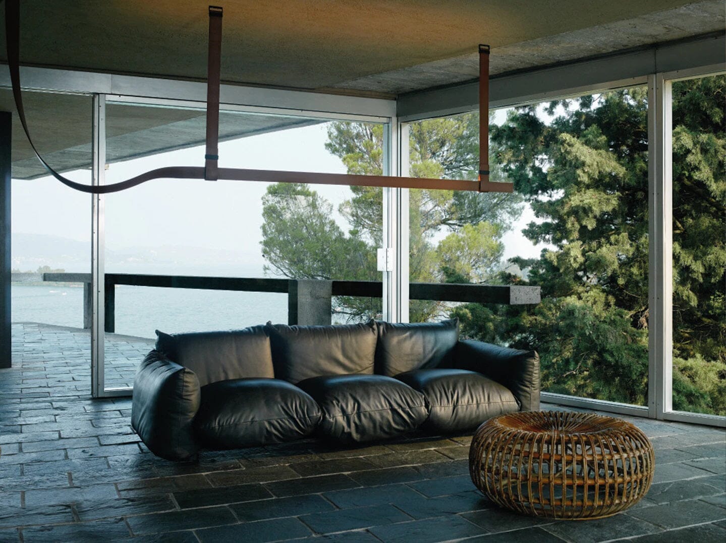 Belt - Leather Wrapped Linear Pendant Pendant Lights Flos