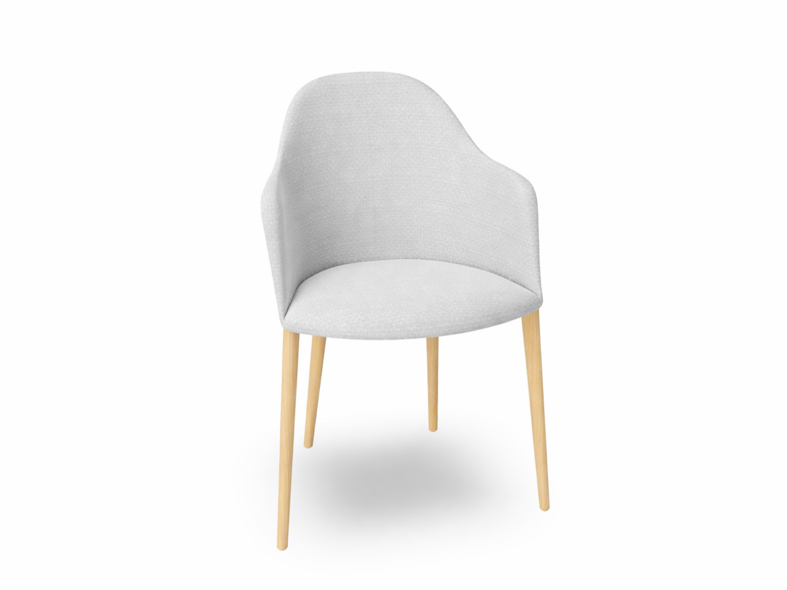 Cila Fully Upholstered Armchair with Timber Oak Four-leg Base