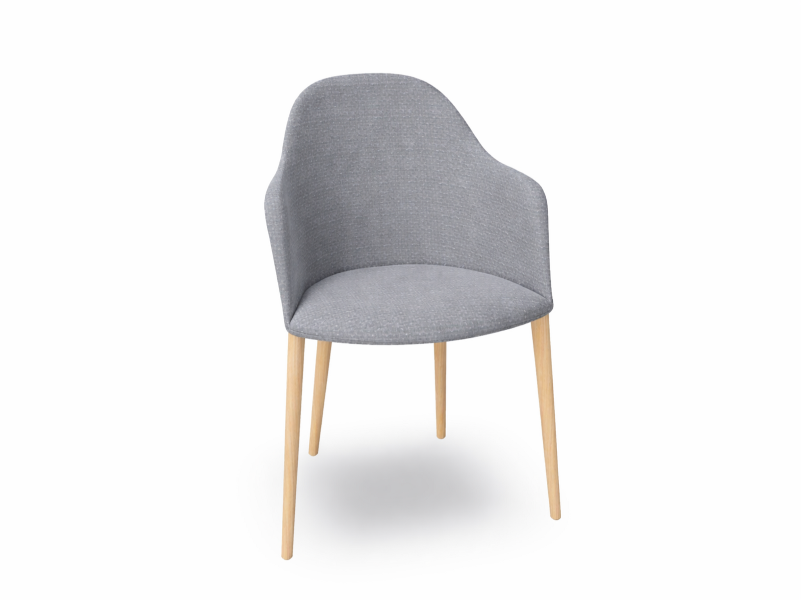 Cila Fully Upholstered Armchair with Timber Oak Four-leg Base