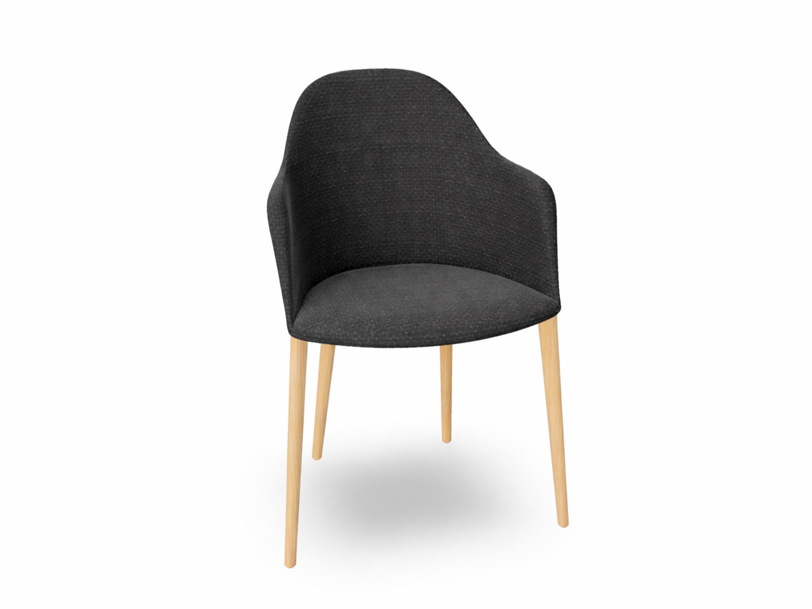 Cila Fully Upholstered Armchair with Timber Oak Four-leg Base