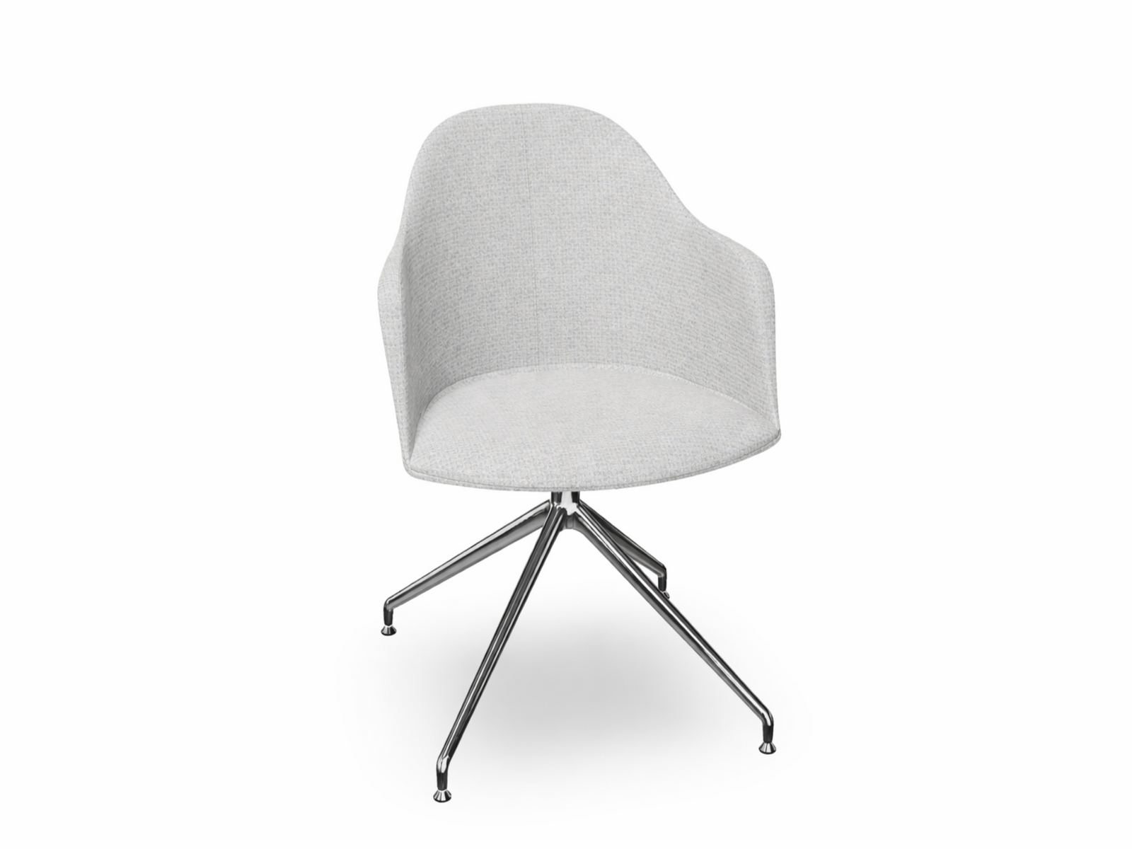 Cila Fully Upholstered Armchair With Swivel Trestle Base