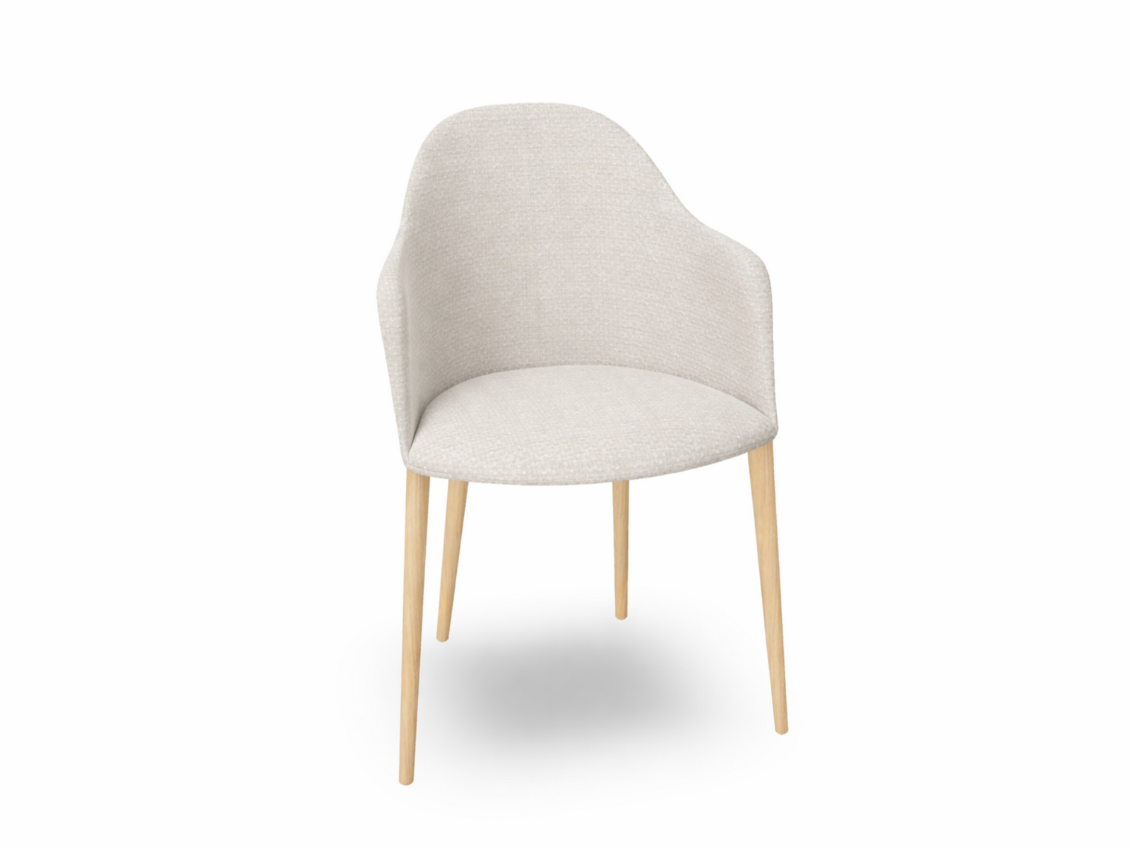 Cila Fully Upholstered Armchair with Timber Oak Four-leg Base
