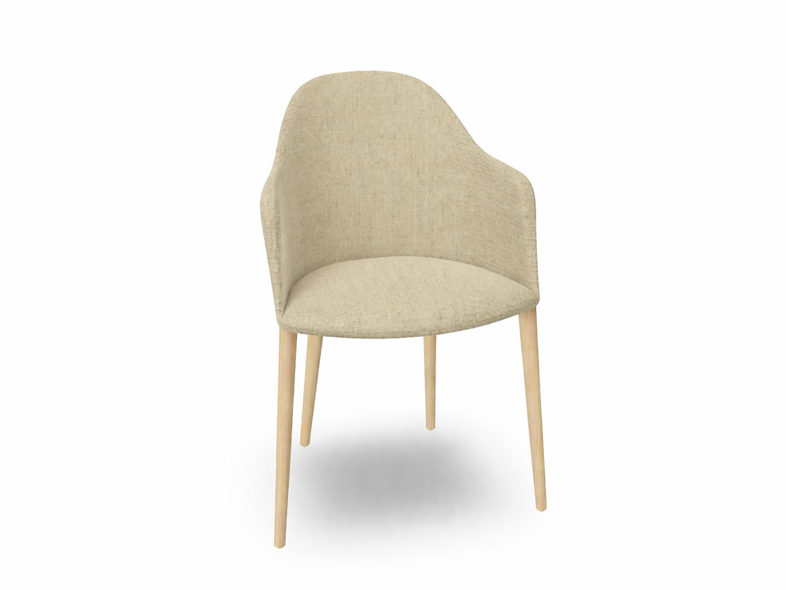 Cila Fully Upholstered Armchair with Timber Oak Four-leg Base