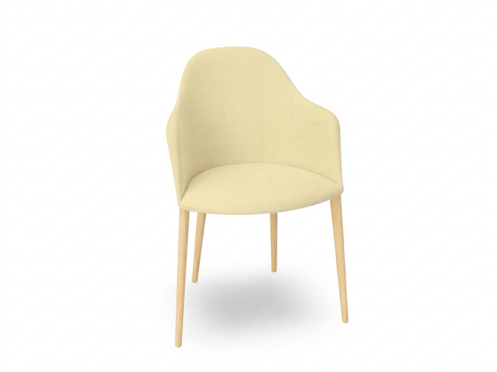 Cila Fully Upholstered Armchair with Timber Oak Four-leg Base