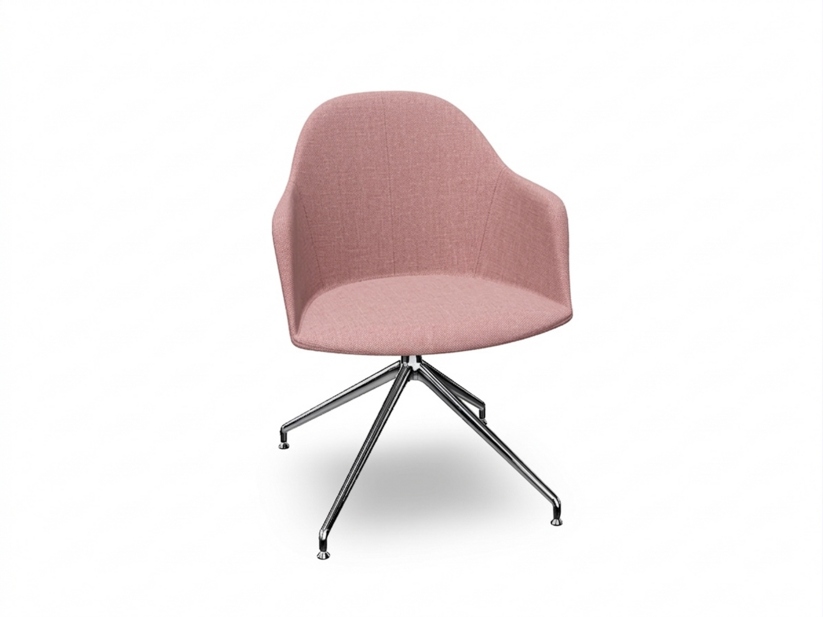 Cila Fully Upholstered Armchair With Swivel Trestle Base