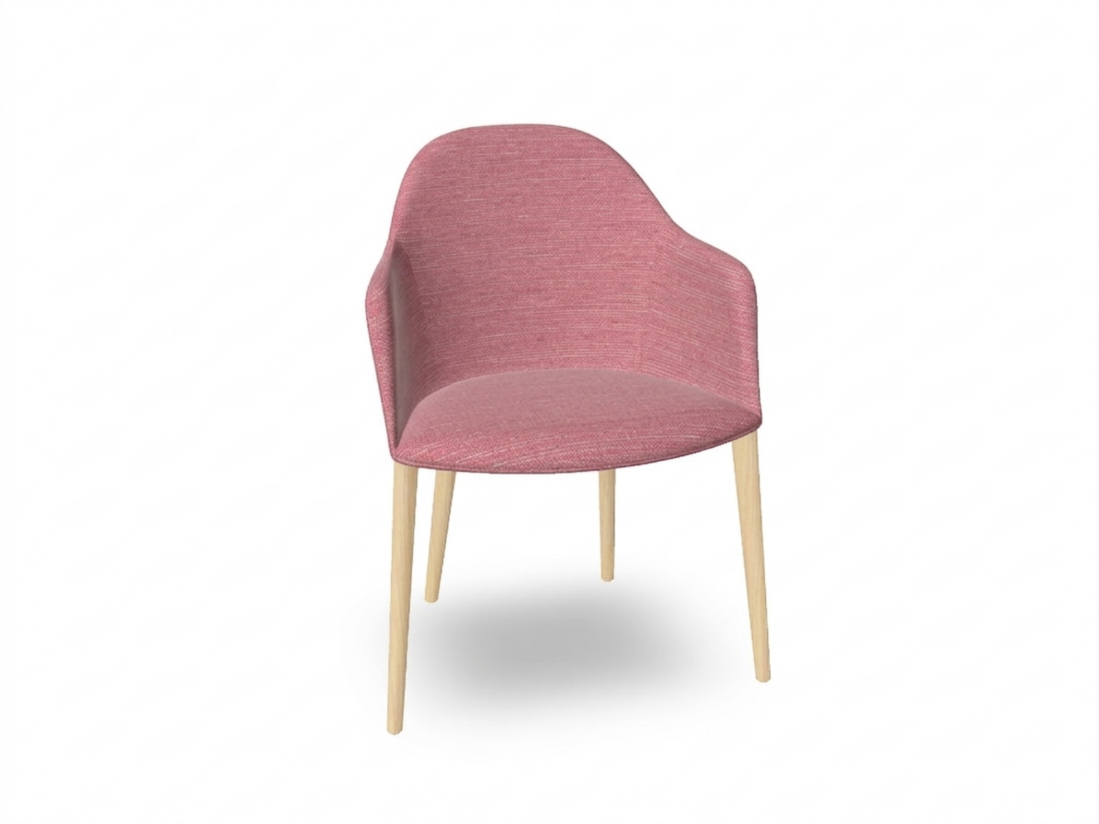 Cila Fully Upholstered Armchair with Timber Oak Four-leg Base