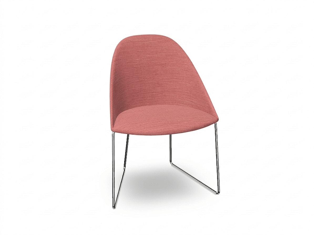 Cila Fully Upholstered Chair With Sled Base Chairs Arper