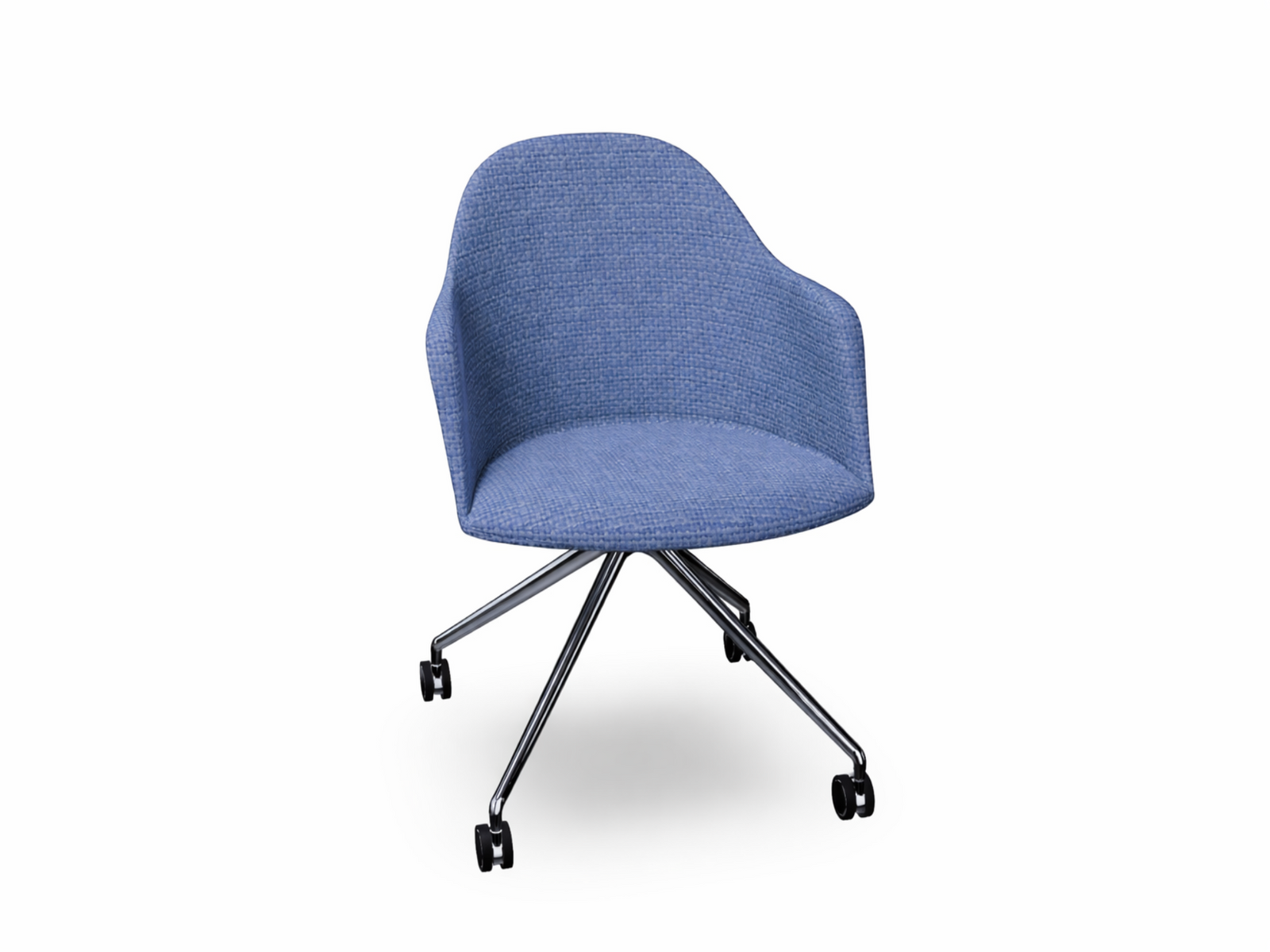 Cila fully upholstered Armchair With Fixed Trestle Base
