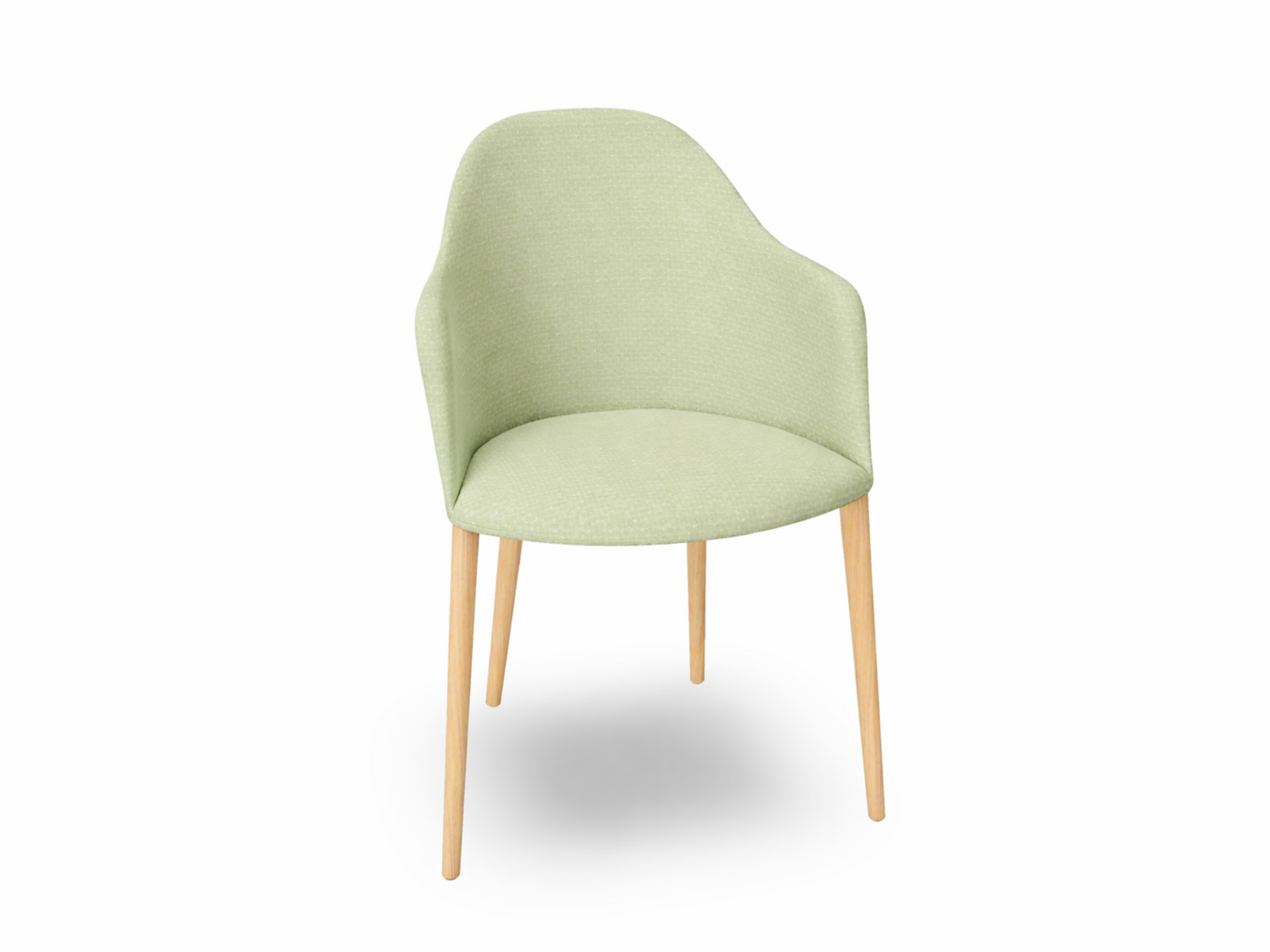 Cila Fully Upholstered Armchair with Timber Oak Four-leg Base