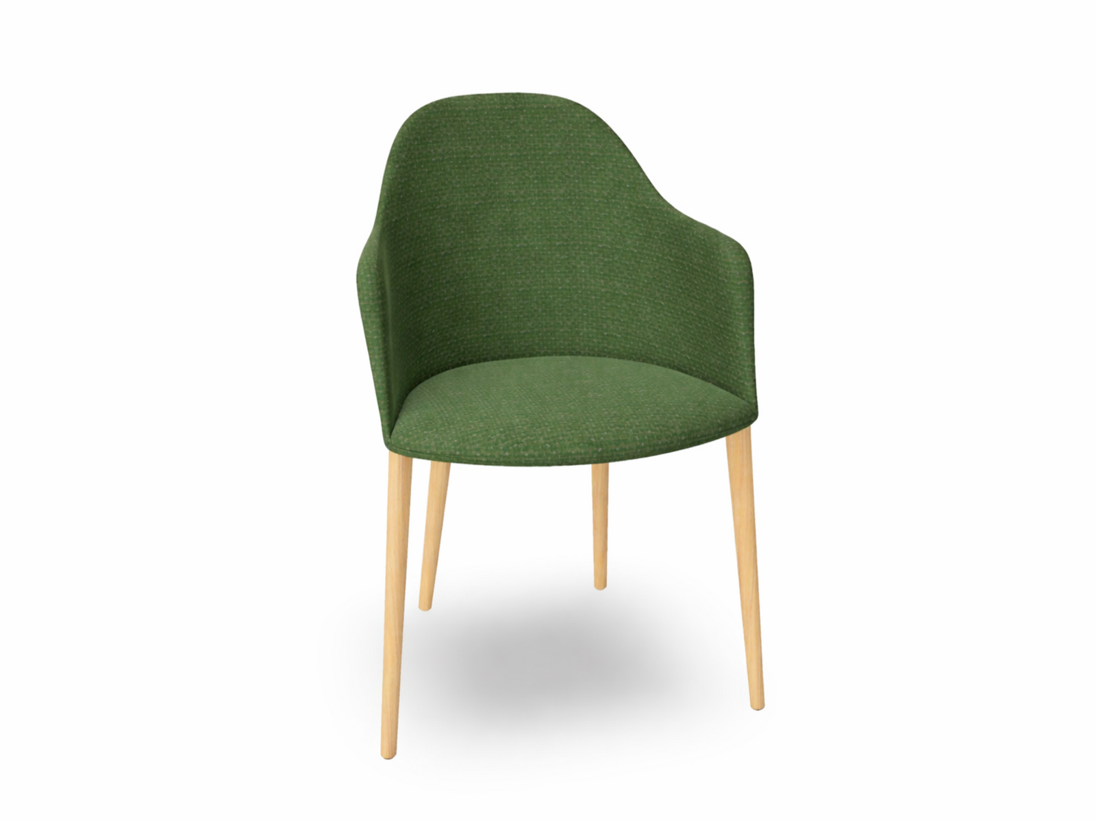 Cila Fully Upholstered Armchair with Timber Oak Four-leg Base