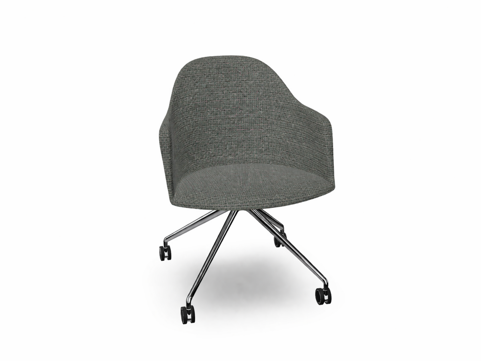 Cila fully upholstered Armchair With Fixed Trestle Base