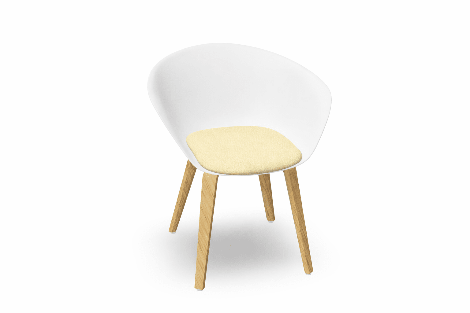 Duna 02 Wood Leg Chair With Seat Cushion Chairs Arper
