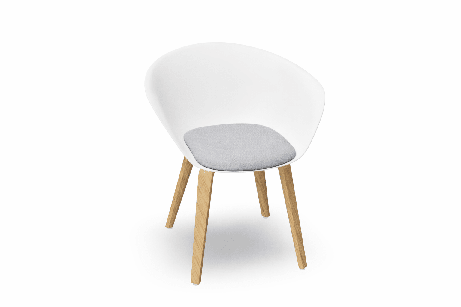 Duna 02 Wood Leg Chair With Seat Cushion Chairs Arper