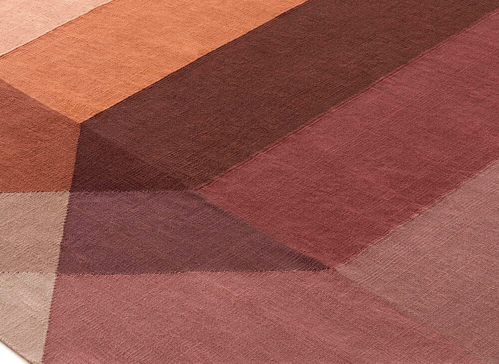 Diamond Rug - Outdoor Rug Gan Orange-Wine 5’7" x 7’3"