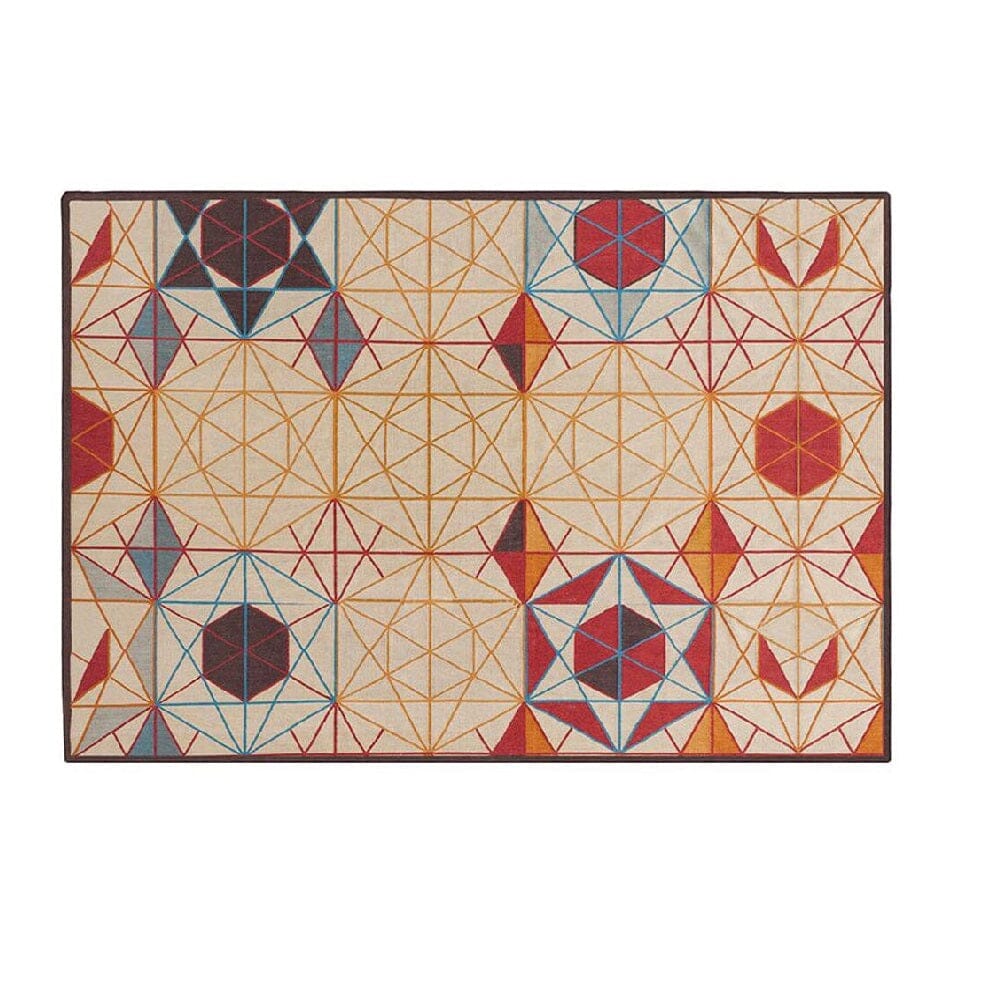 Hexa Orange Rectangular Rug Rug Gan