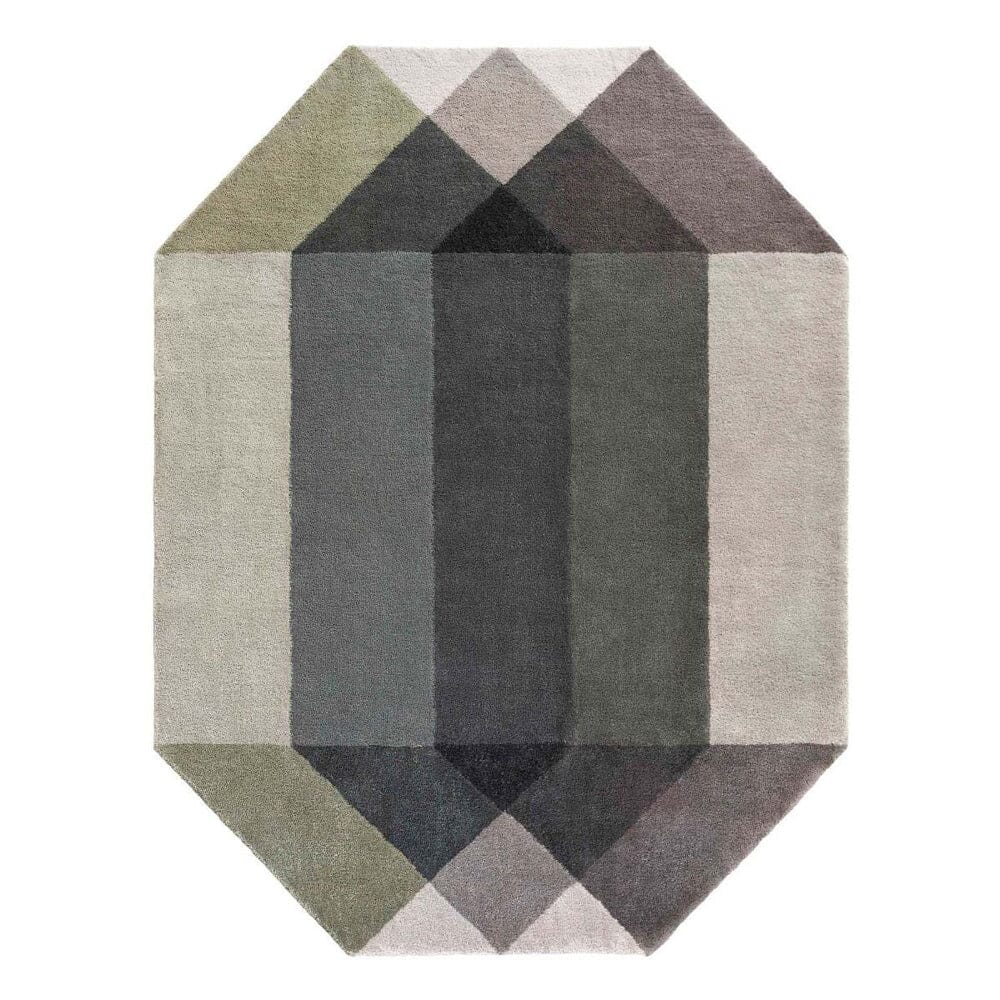 Diamond Rug Hand Tufted Rug Gan 5’7" x 7’3" Green-Grey