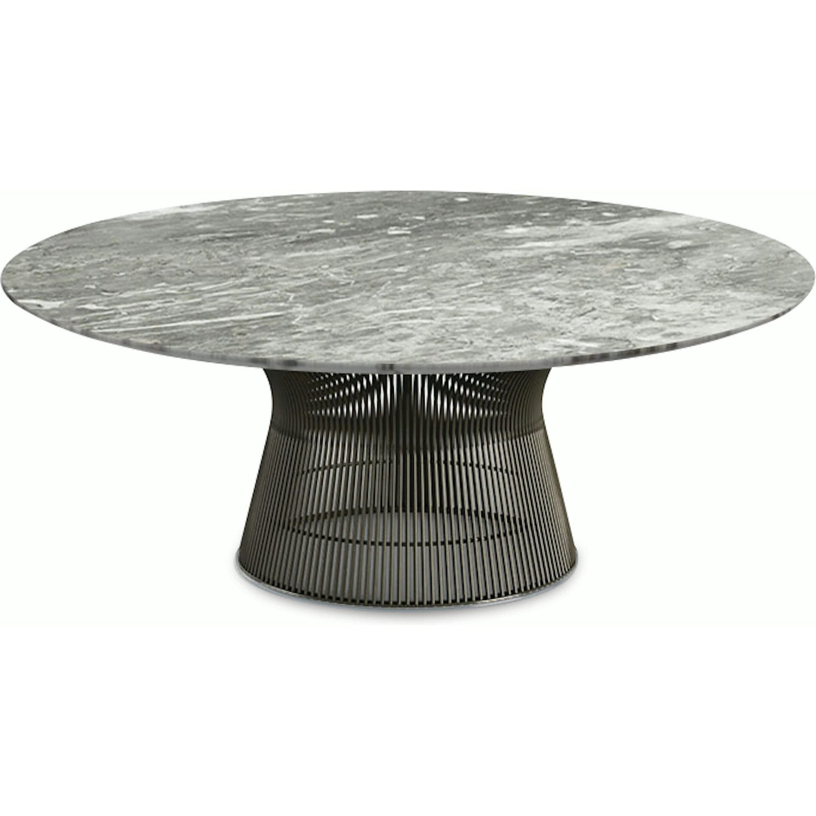 Platner Bronze 42" Coffee Table Coffee Tables Knoll Satin Finish Grey Marble Top: Light grey