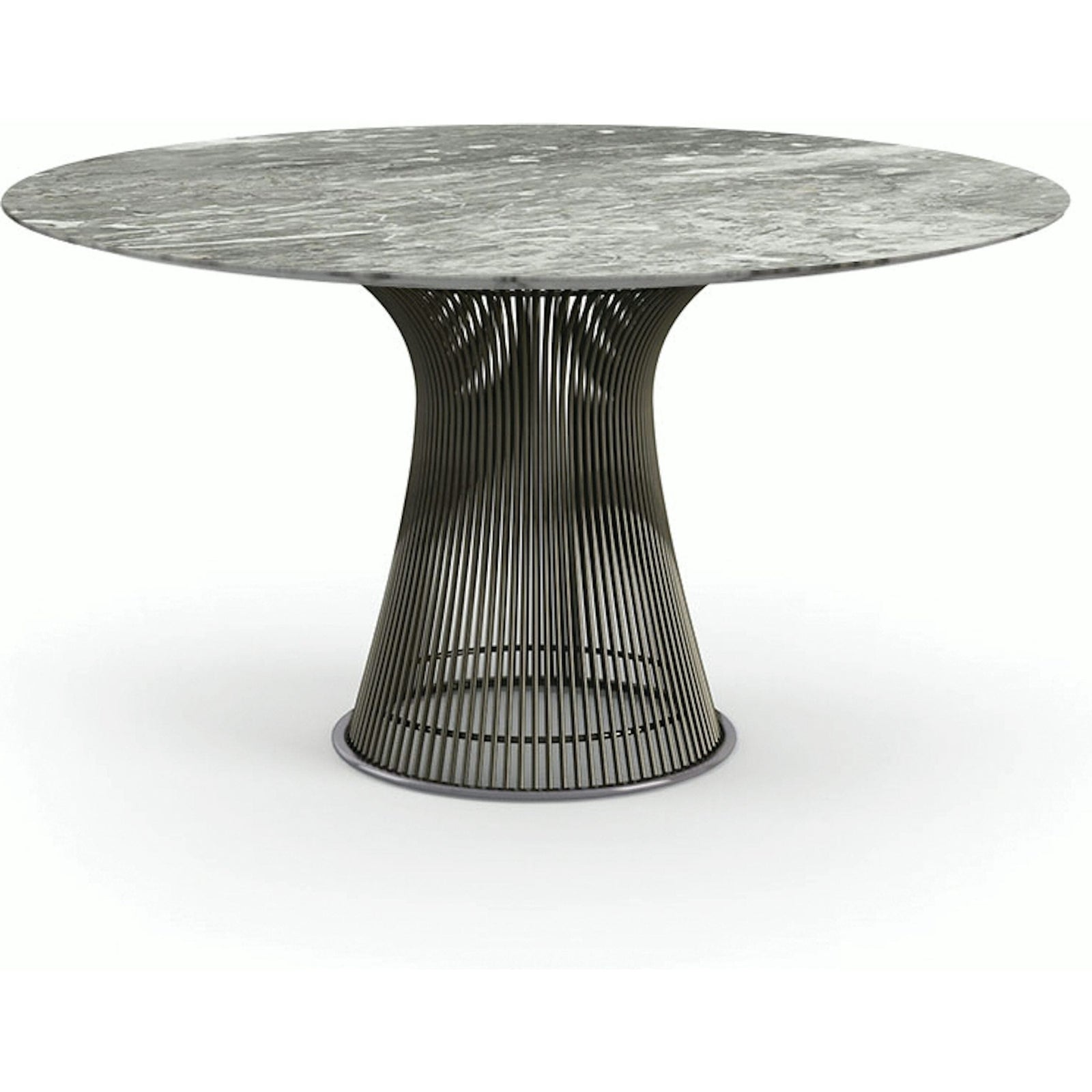 Platner Dining Table - 54 Inch Dining Tables Knoll Metallic Bronze Grey marble, Satin finish