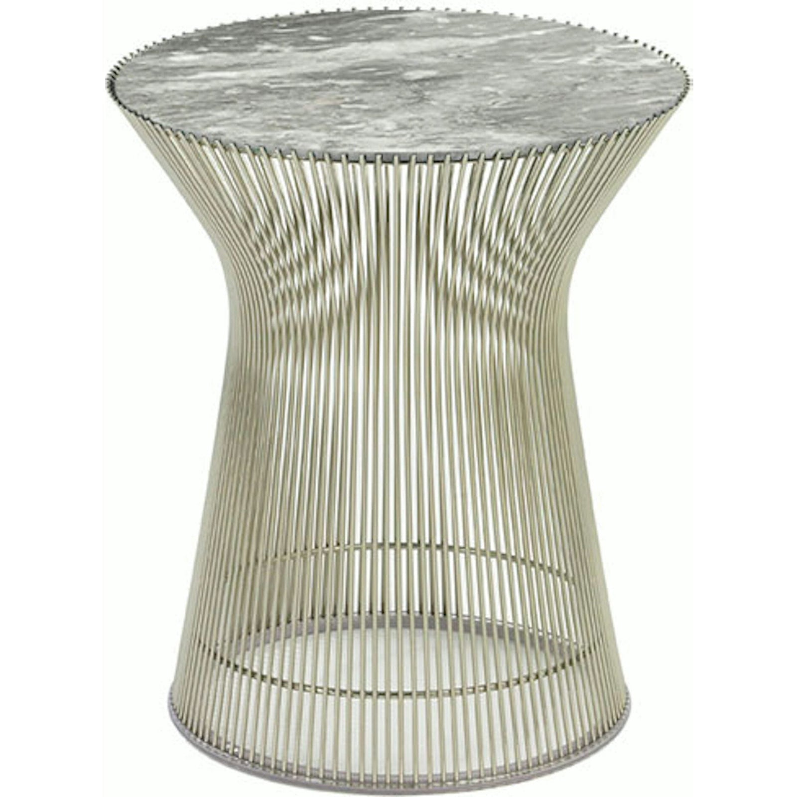 Platner Side Table side/end table Knoll Polished Nickel Grey marble, Satin finish