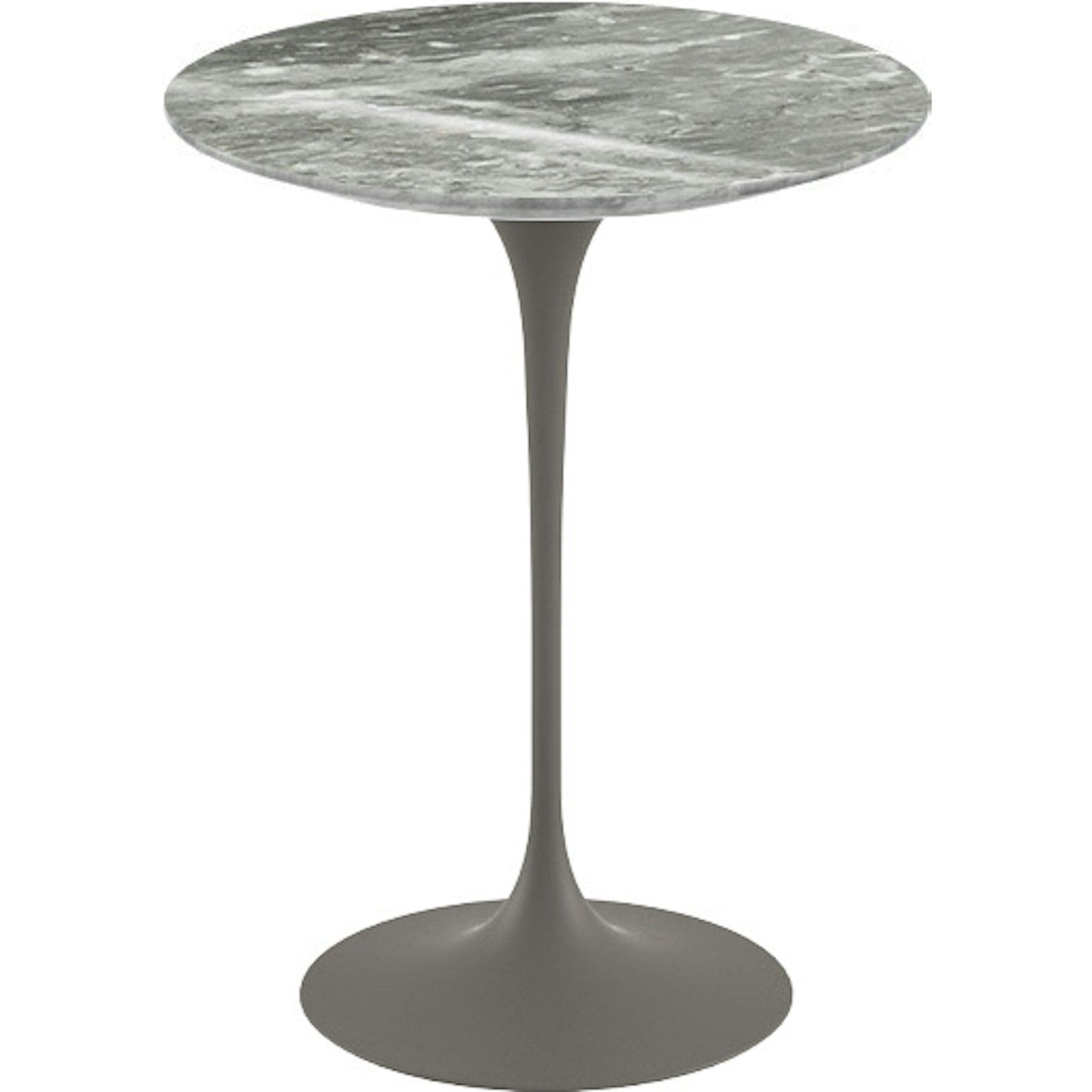 Saarinen Side Table - 16" Round side/end table Knoll Grey Grey marble, Shiny finish