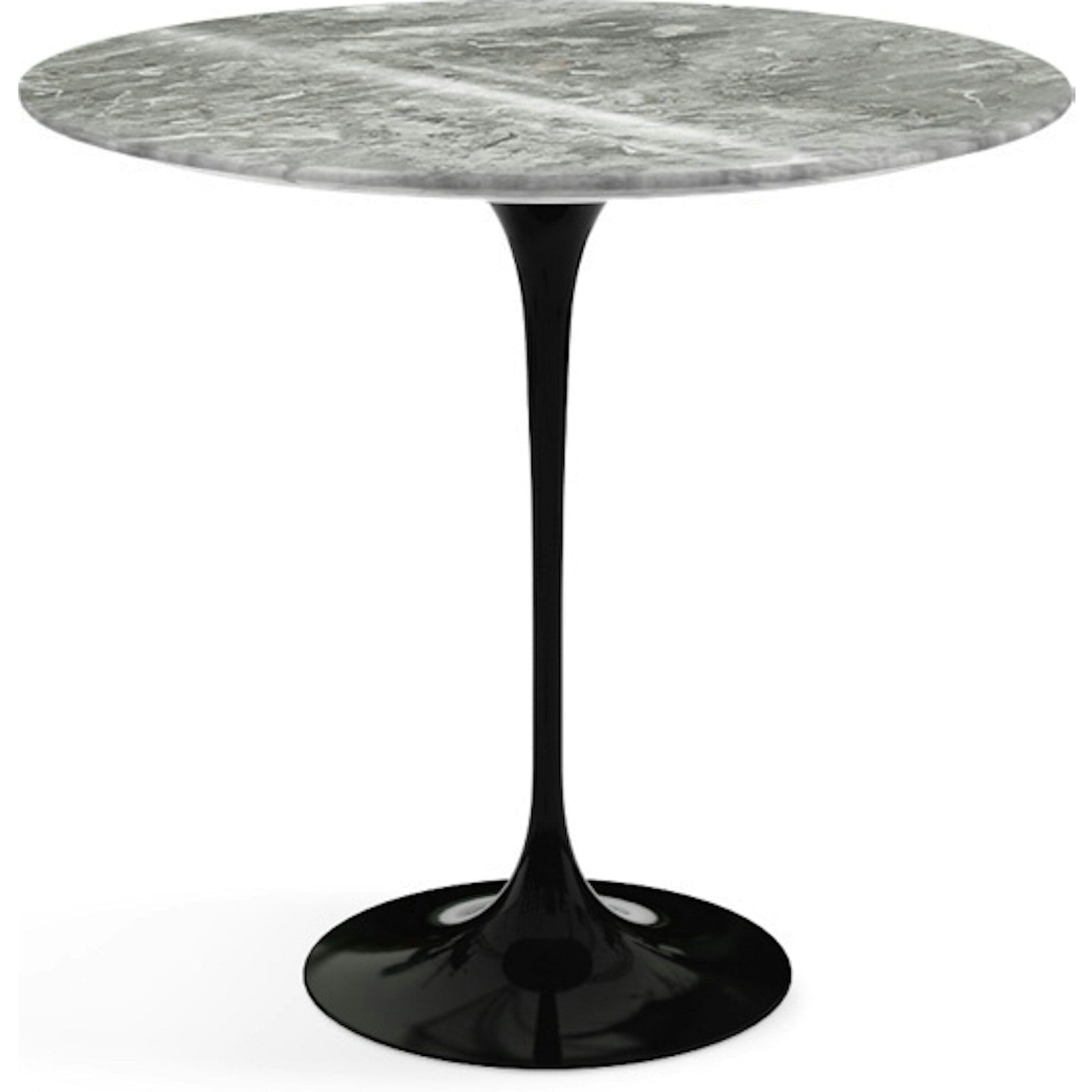 Saarinen Side Table - 22” Oval side/end table Knoll Black Grey marble, Shiny finish